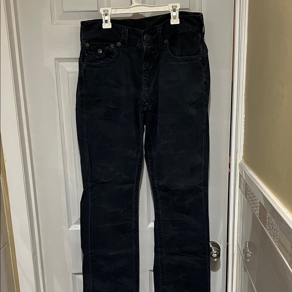 Other - True Religion Men’s dark Blue “suede” Jeans